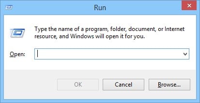 Start by pressing the R + Windows keys