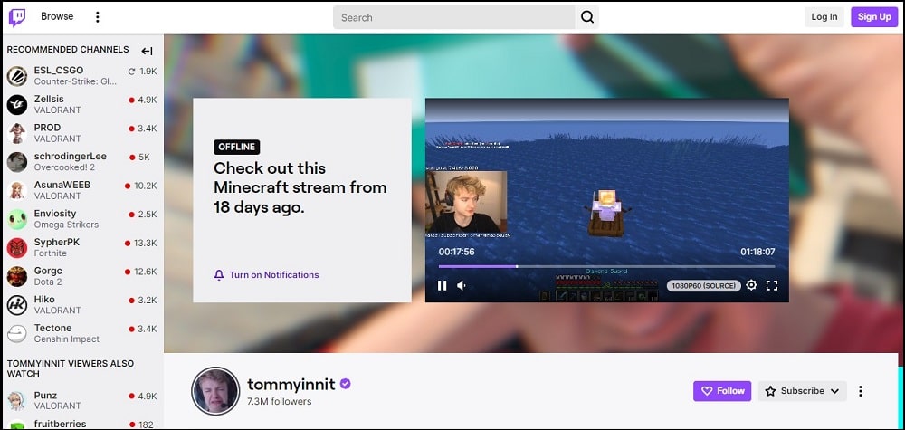 TommyInnit Twitch Streamers