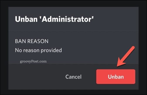 Unban Someone Using their Username