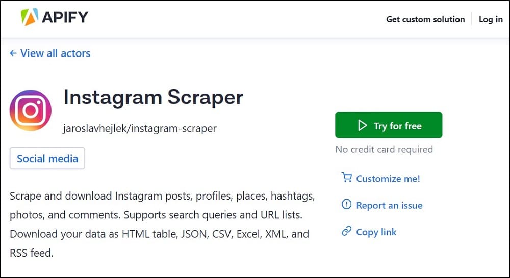 Apify Instagram Scraper