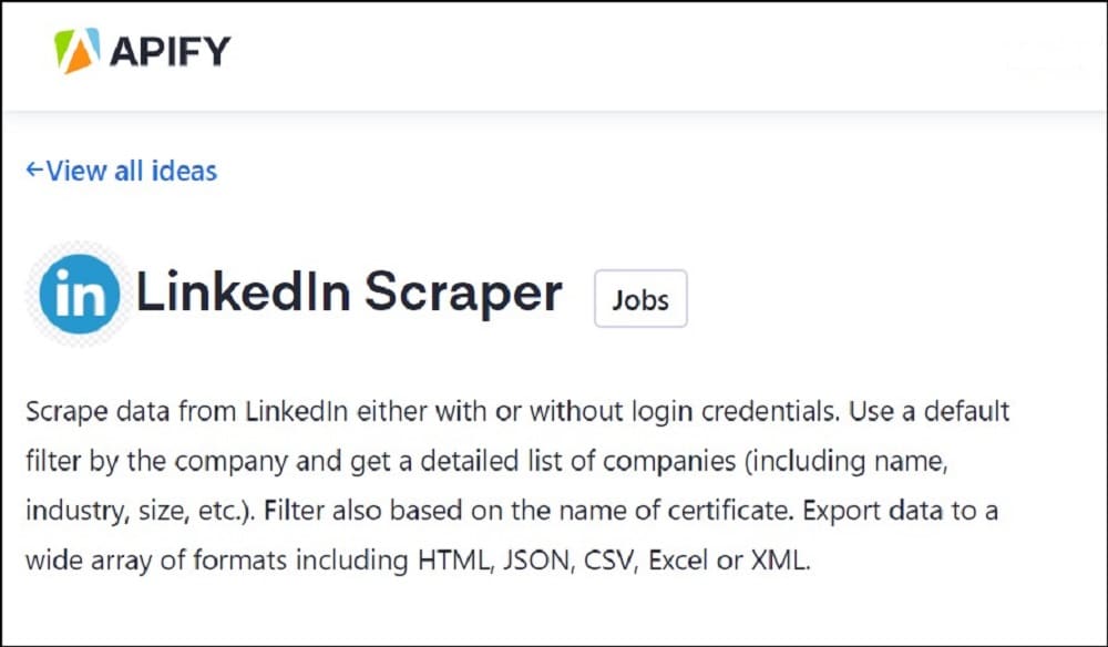 Apify for Linkedin Scraper