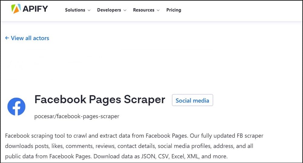 Apify page scraper overview