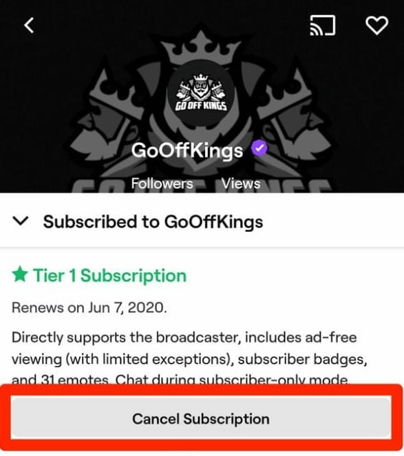 Cancel Subscription