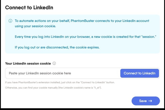 Click on connect to LinkedIn