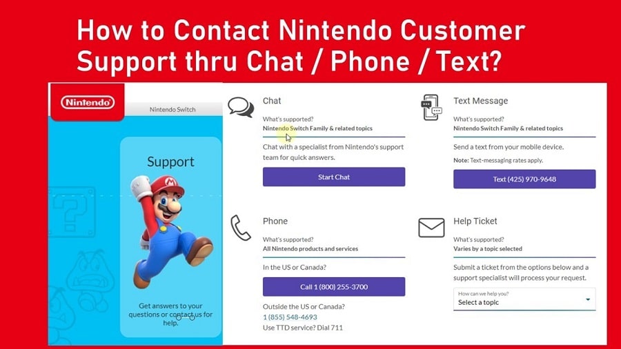 Contacting the Nintendo Switch support team 
