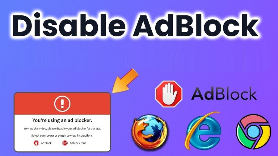 Disabling Ad Blocker on your browser