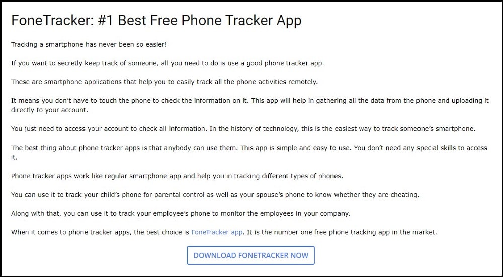 FoneTracker overview