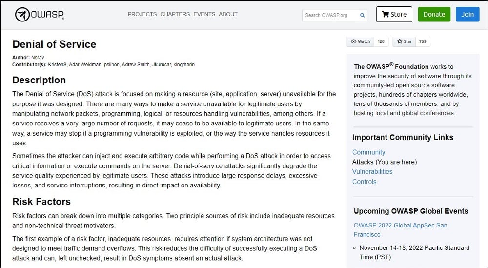 OWASP DDOS HTTP POST overview