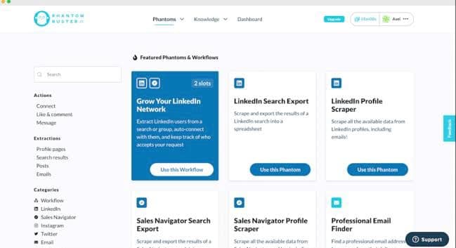 PhantomBuster LinkedIn scraper Chrome Extension