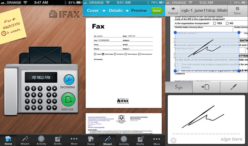 Sending faxes using GV and iFax