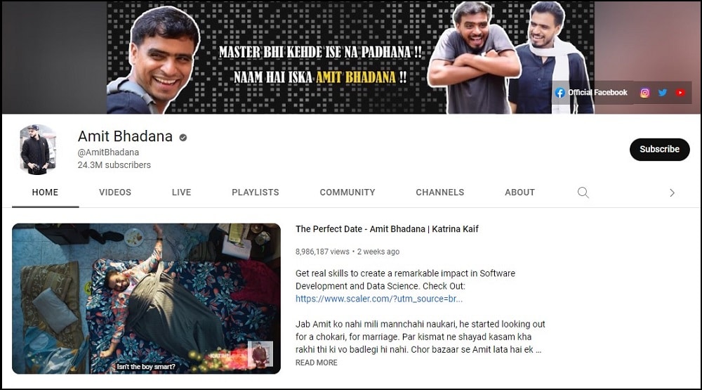 Amit Bhadana Youtube Feature