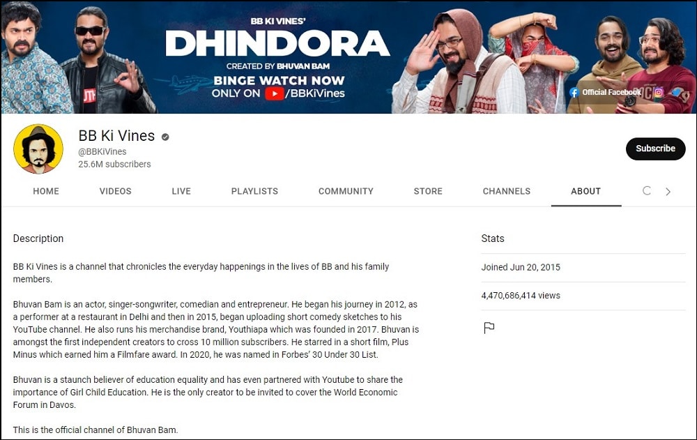 Bhuran Bam Youtube Feature