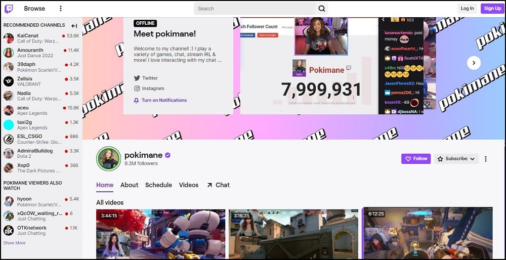 Pokimane Female Twitch Steamers