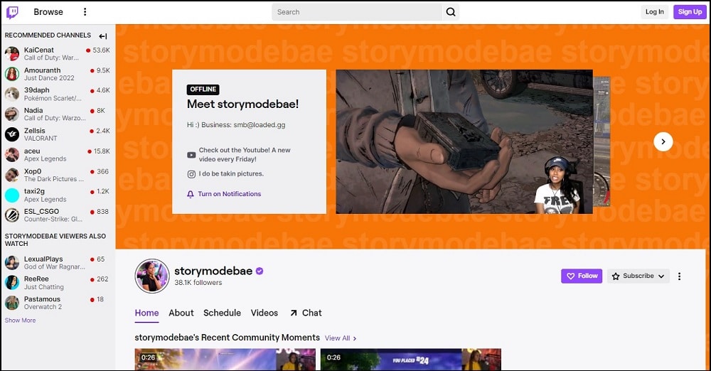 Storymodebae Female Twitch Steamers