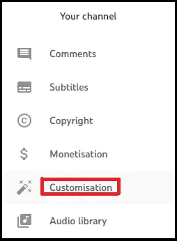 Customization youtube