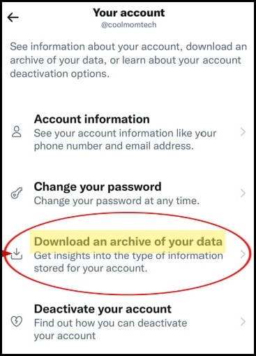 Download your data