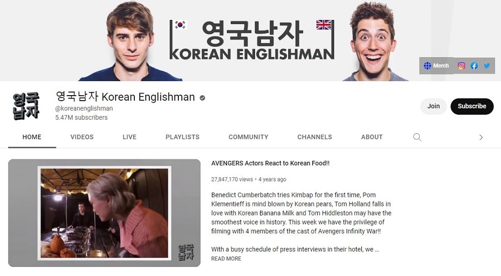 Korean Englishman korean YouTubers