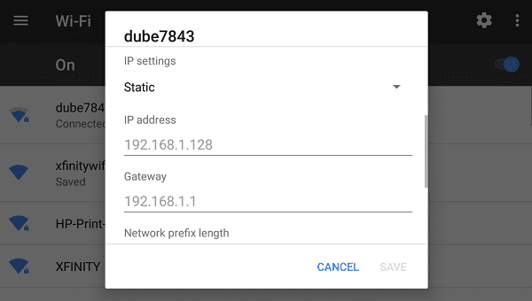 Proceed to switch from DHCP