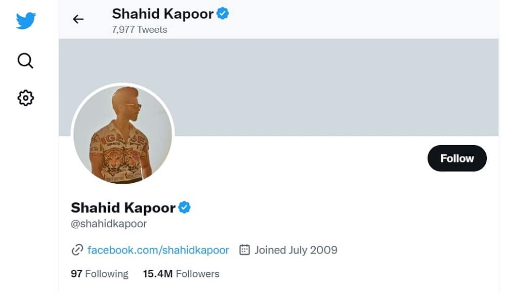 Shahid Kapoor Twitter Account Overview