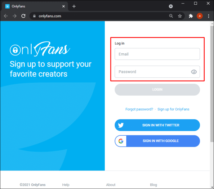 Sign in to your OnlyFans account through your computer