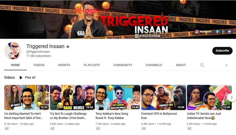 Triggered Insaan Youtuber in India