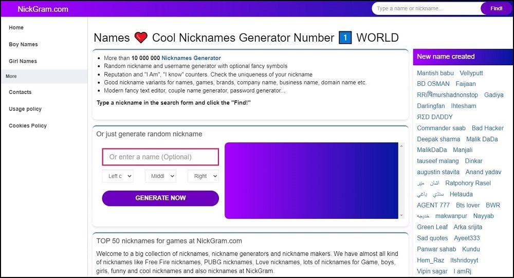 Nickgram OnlyFans Name Generator