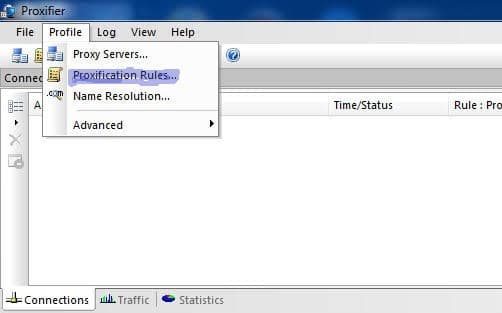 Proxification rule and click add