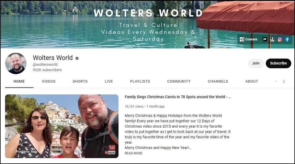 Wolters World Traveling Youtuber