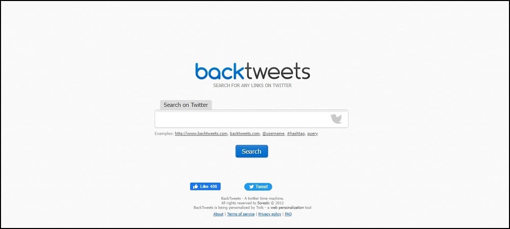 Backtweets Overview