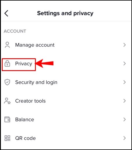 Go to settings and privacy