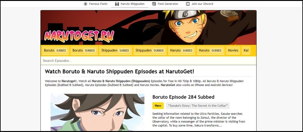 Narutoget Homepage