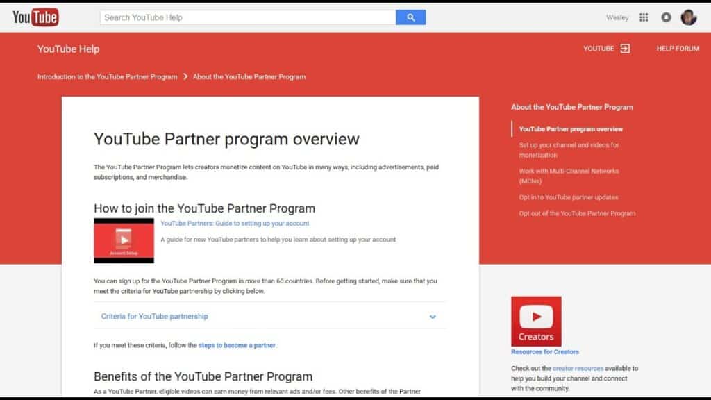 Requirements for YouTube Partner Program