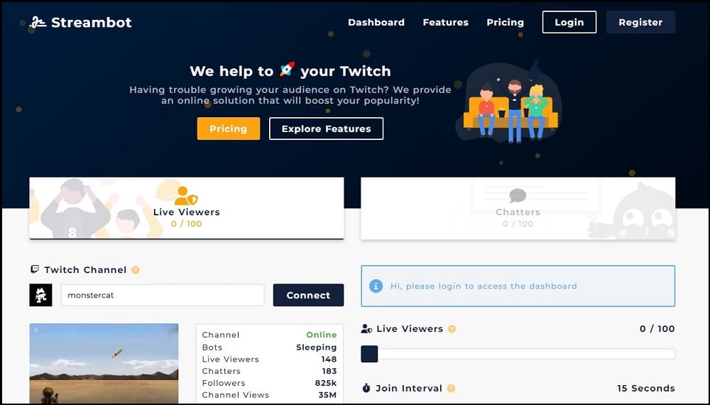 Streambot for Twitch Viewer Bots