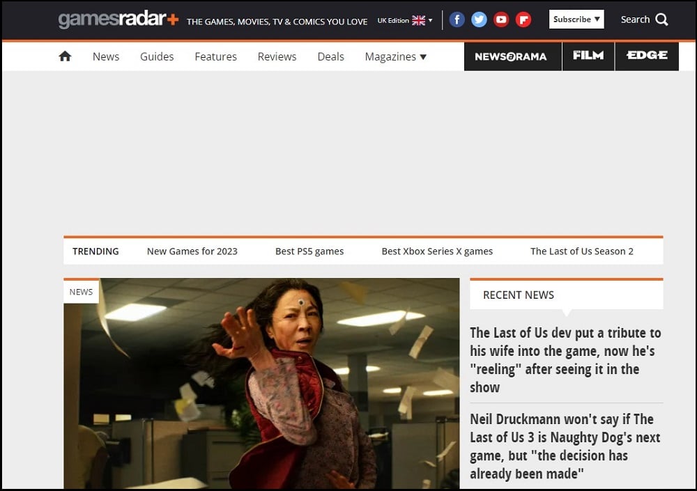 GamesRadar+ Homepage