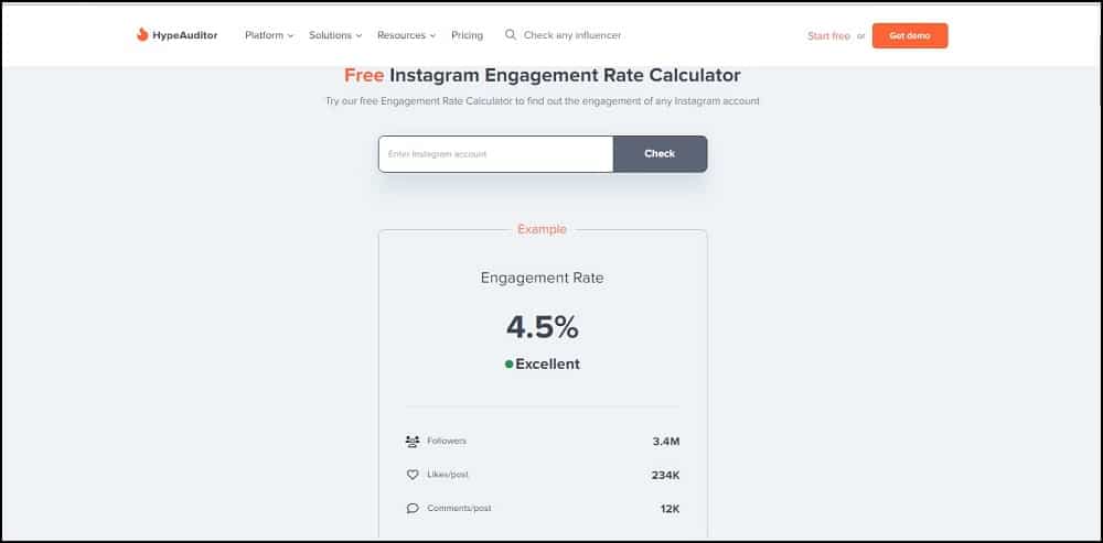 Hypeauditor Instagram Engagement Calculator