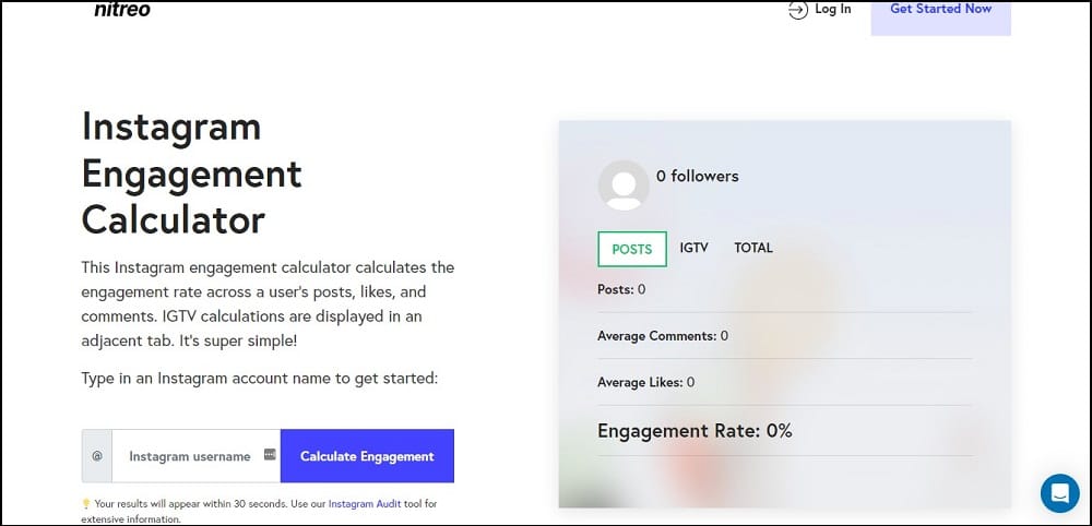 Nitreo Instagram Engagement Calculator