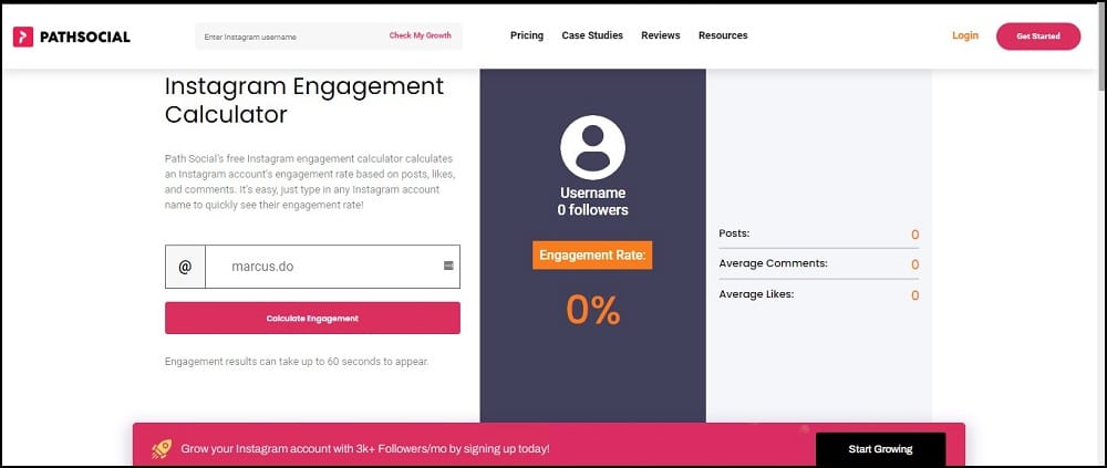 Pathsocial Instagram Engagement Calculator