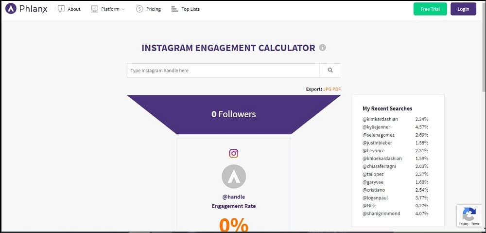 Phlanx Instagram Engagement Calculator