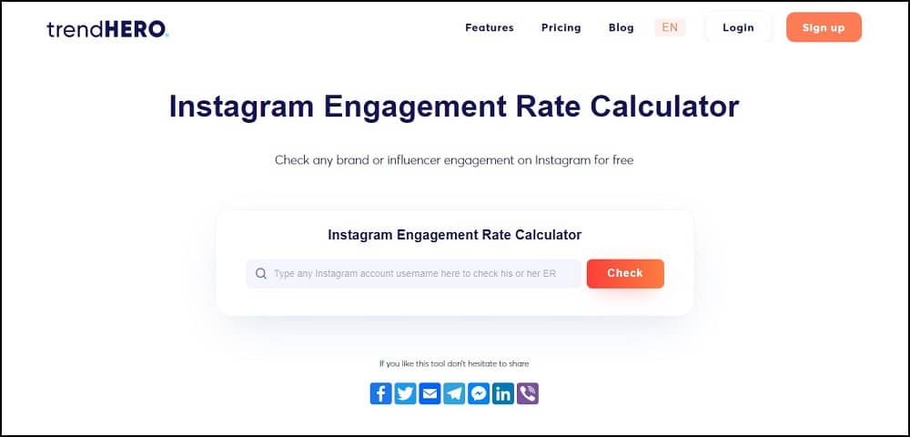 TrendHERO Instagram Engagement Rate Calculator