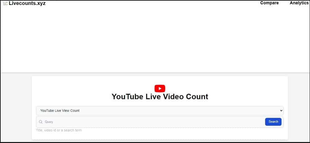 YouTube Live Video Count