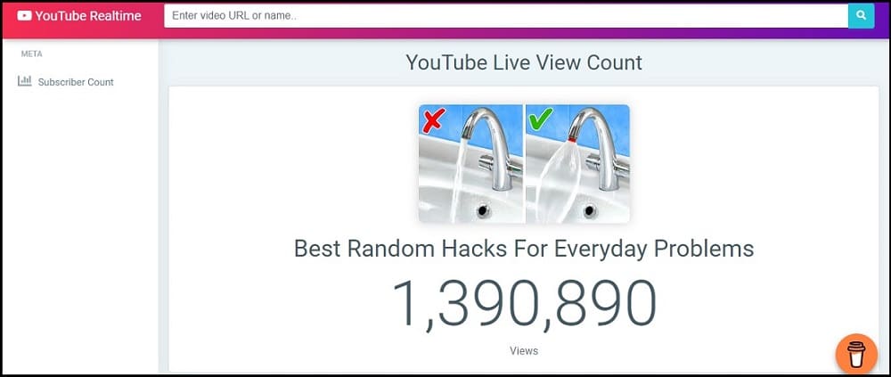 YouTube Realtime Live View Count