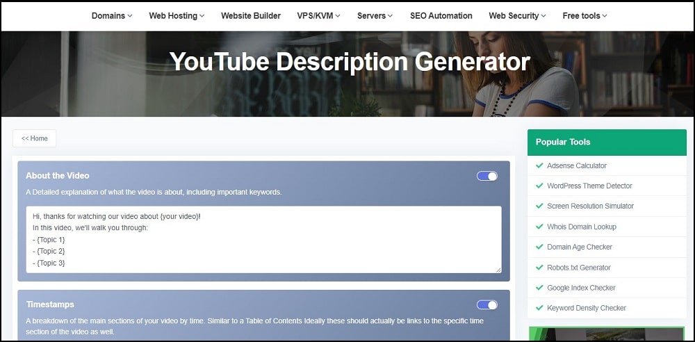 Beehostingpro YouTube Description Generator