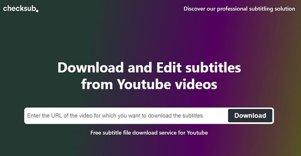 Checksub YouTube Subtitle Extractor
