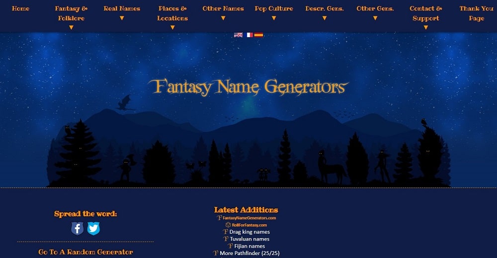 Fantasy Name Generator Overview