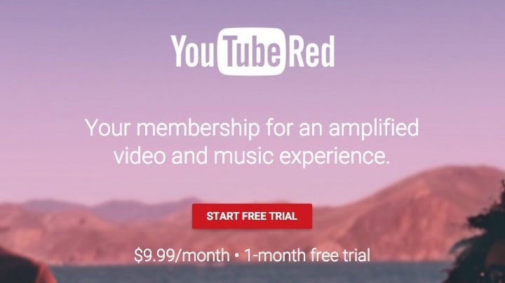 How much is the YouTube Red subscription fee