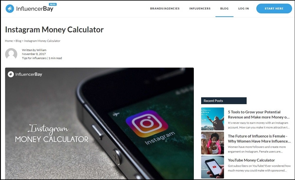 InfluencerBay Instagram Money Calculator