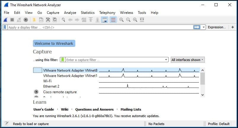Install the Wireshark software tool