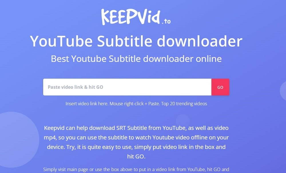 Keepvid YouTube Subtitle Extractor