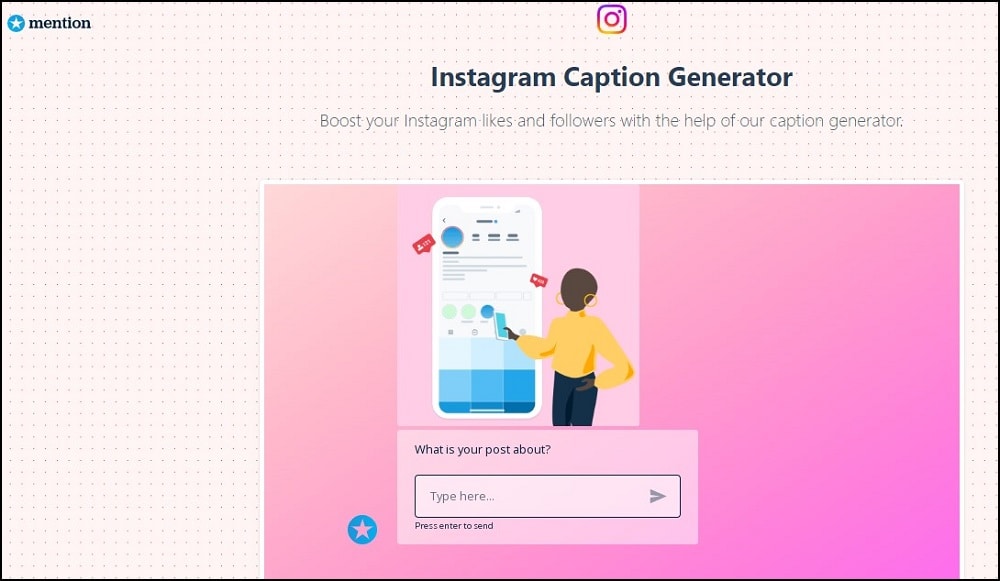 Mention Instagram Caption Generator