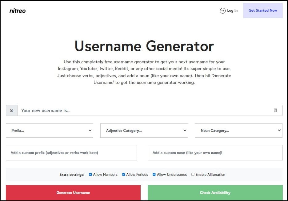 Nitreo Reddit Username Generator
